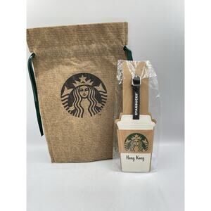 2016 Starbucks HK Hong Kong Travel ID Luggage Tag w/ Strap NEW